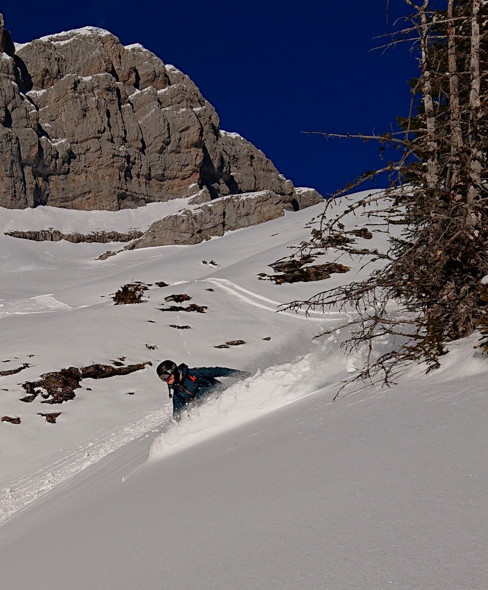 Splitboard face sud des Aravis